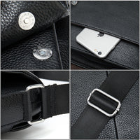 Cowhide Men's Shoulder Bag, Casual Cowhide Flap-Style Shoulder Bag for Men, Trendy and Versatile Commuter Crossbody Bag