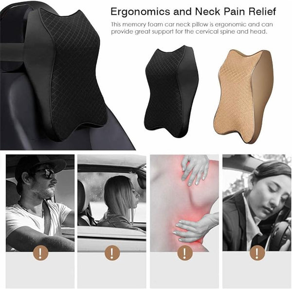 Memory Foam Car Neck Pillow – Headrest Support