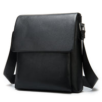 Cowhide Men's Shoulder Bag, Casual Cowhide Flap-Style Shoulder Bag for Men, Trendy and Versatile Commuter Crossbody Bag