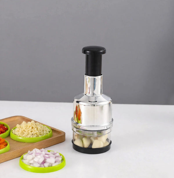 Manual Press Chopper for Onion & Garlic – Stainless Steel