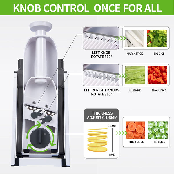 4-in-1 Safe Mandoline Slicer – Adjustable Thickness