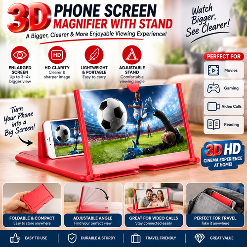 3D Phone Screen Magnifier with Stand