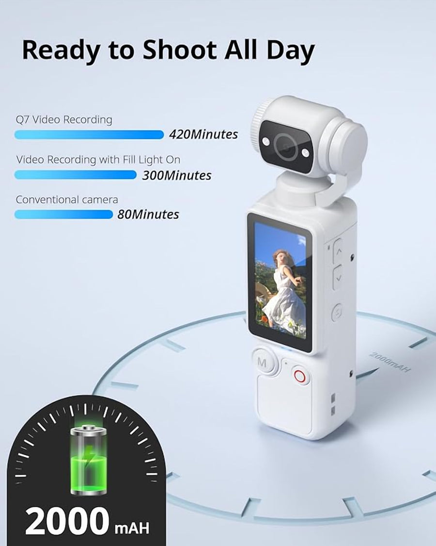4K Handheld Gimbal Vlog Camera with 2" Screen