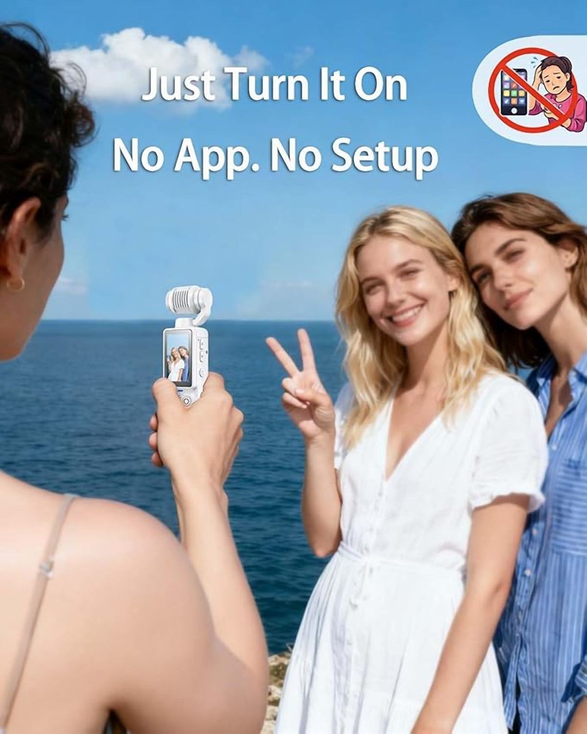 4K Handheld Gimbal Vlog Camera with 2" Screen