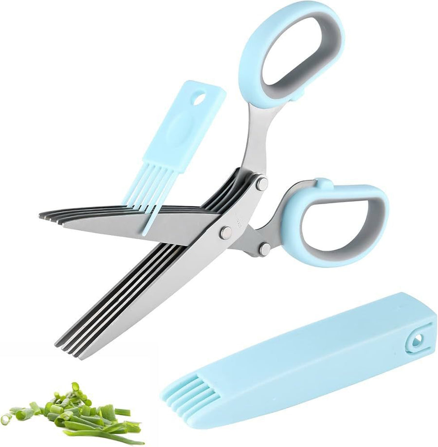 5-Blade Herb Scissors with Cleaning Comb