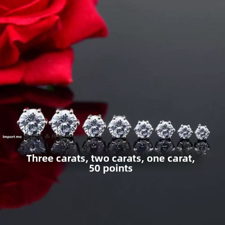 Classic Six-Claw Zircon Earrings