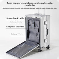 Luxury Front-Opening Hardside Luggage – Aluminum Frame, TSA Lock & Spinner Wheels