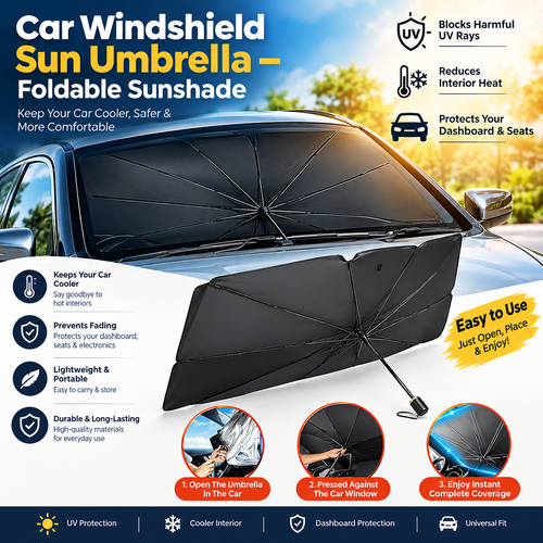 Car Windshield Sun Umbrella – Foldable Sunshade