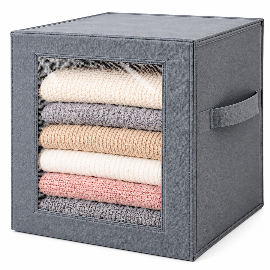 Large Foldable Wardrobe Storage Box with Window