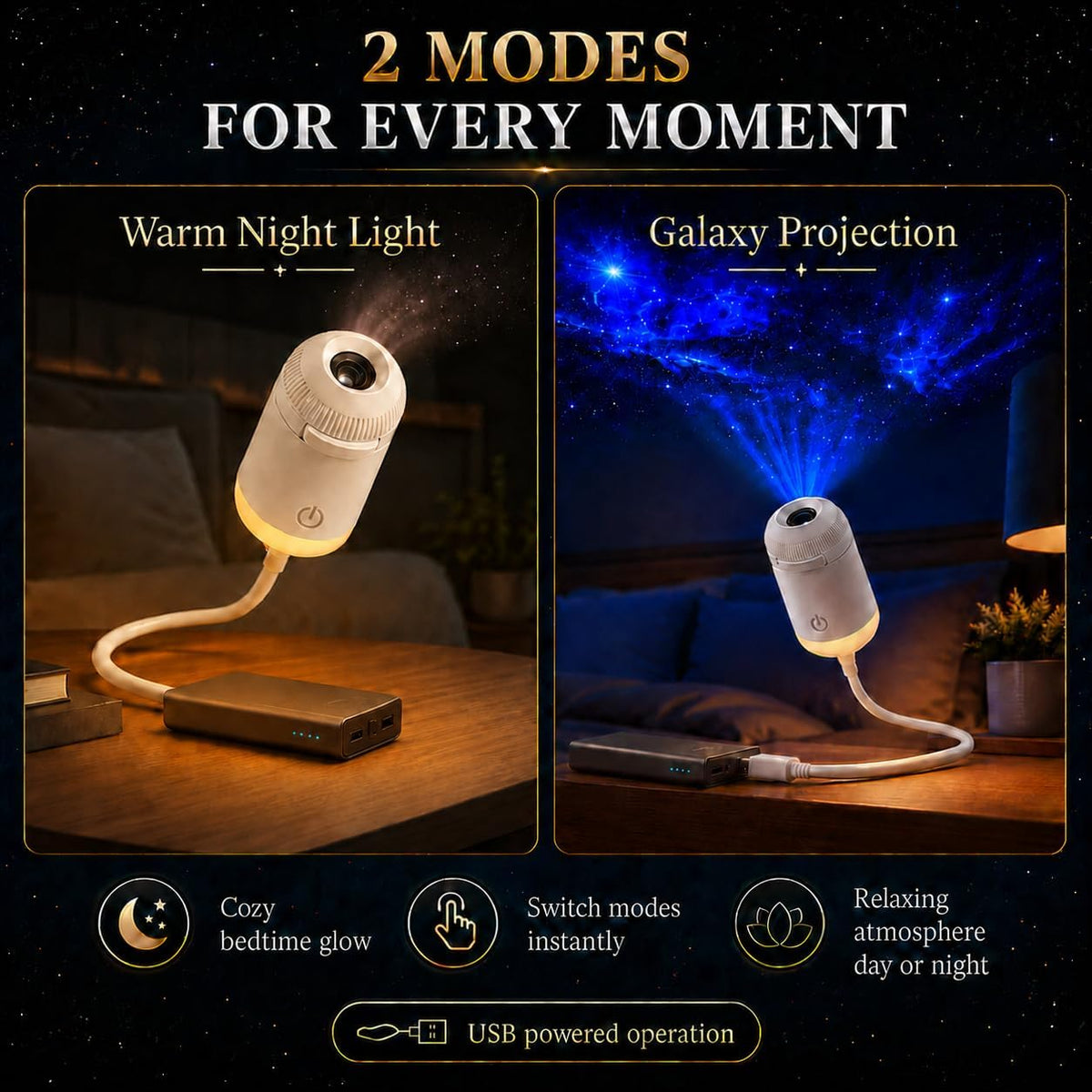 Mini USB Starry Sky Projector Night Light