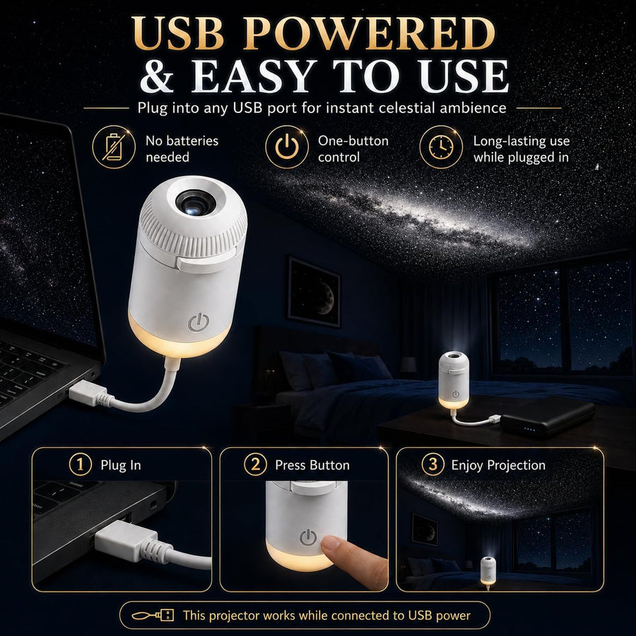 Mini USB Starry Sky Projector Night Light