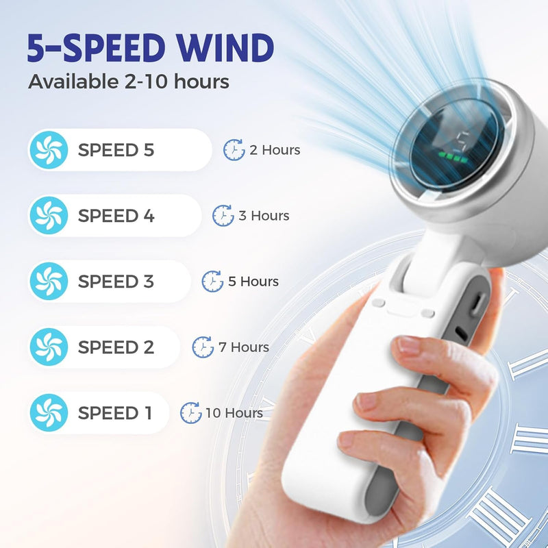 Foldable Handheld Turbo Fan – Rechargeable