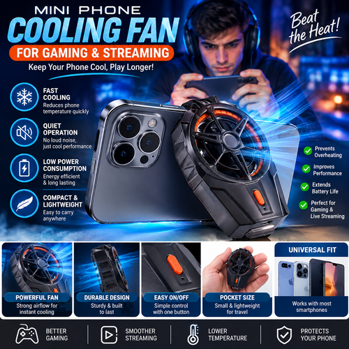 Mini Phone Cooling Fan – For Gaming & Streaming