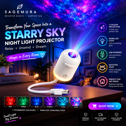 Mini USB Starry Sky Projector Night Light