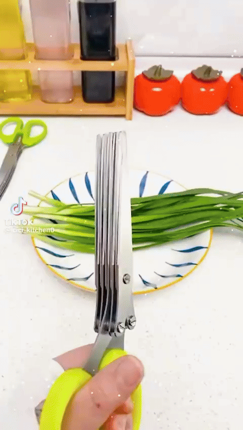 5-Blade Herb Scissors with Cleaning Comb