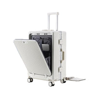 Luxury Front-Opening Hardside Luggage – Aluminum Frame, TSA Lock & Spinner Wheels