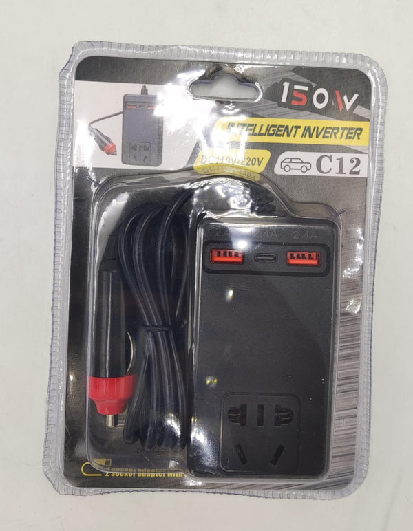 Smart Car Power Inverter with USB & Type-C Fast Charging