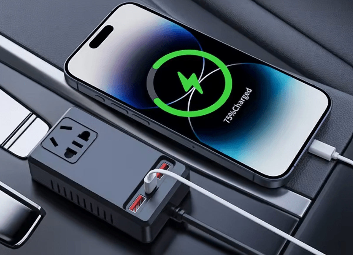 Smart Car Power Inverter with USB & Type-C Fast Charging