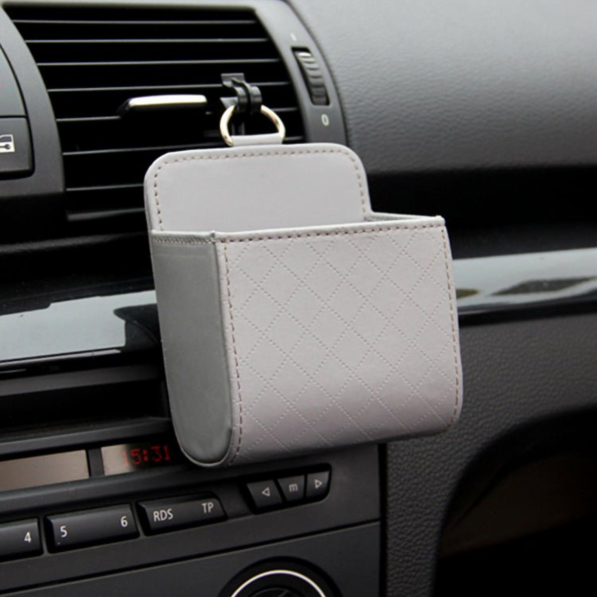 Car Air Vent Storage Box – Quilted Leather Look