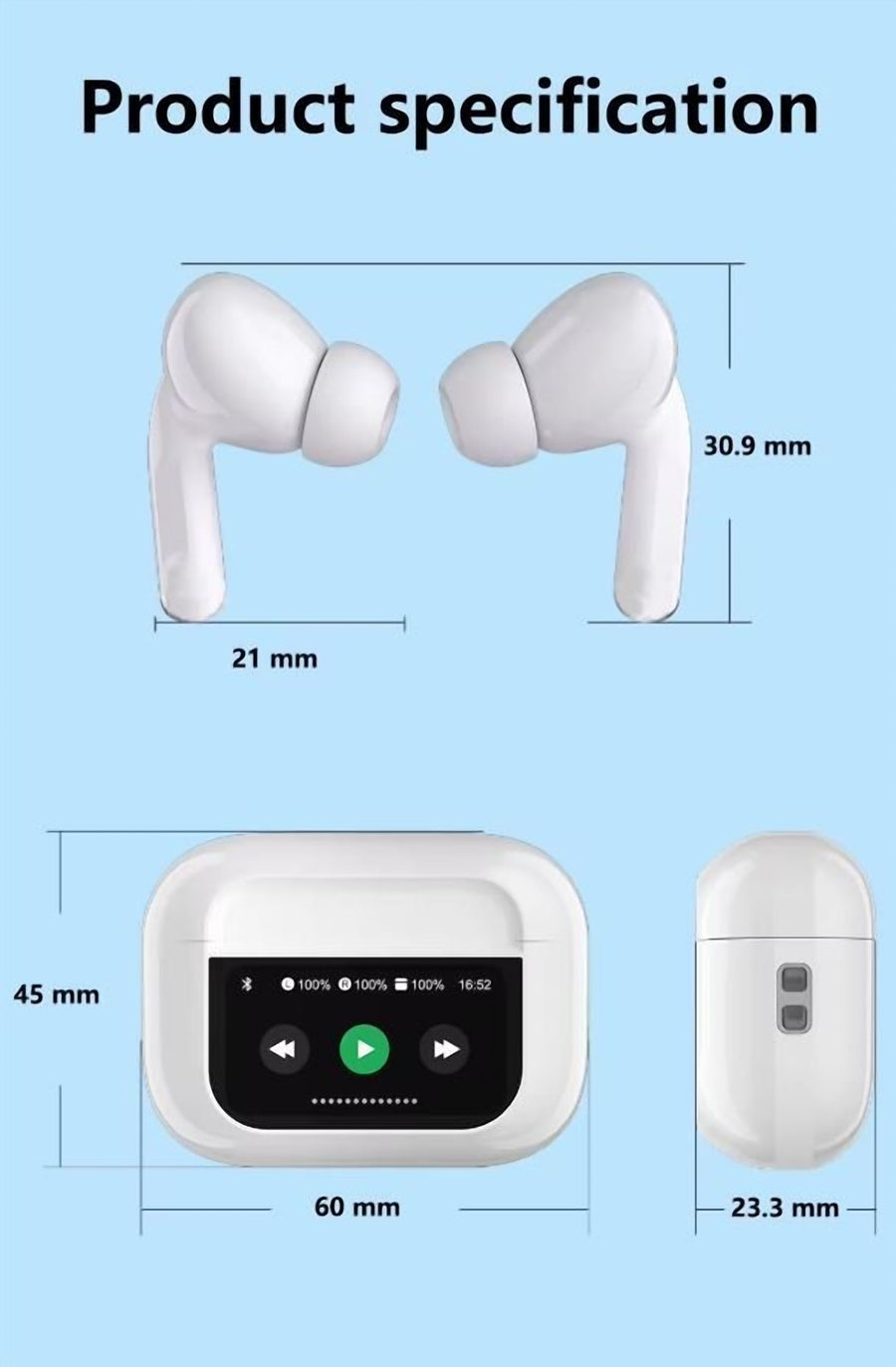Z90 Pro Wireless Earbuds – ANC, Low Latency, Display Case