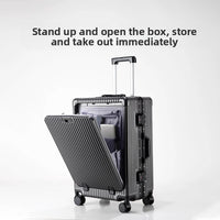 Luxury Front-Opening Hardside Luggage – Aluminum Frame, TSA Lock & Spinner Wheels