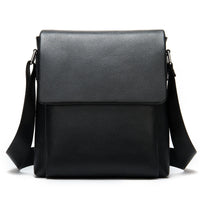 Cowhide Men's Shoulder Bag, Casual Cowhide Flap-Style Shoulder Bag for Men, Trendy and Versatile Commuter Crossbody Bag