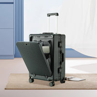 Luxury Front-Opening Hardside Luggage – Aluminum Frame, TSA Lock & Spinner Wheels