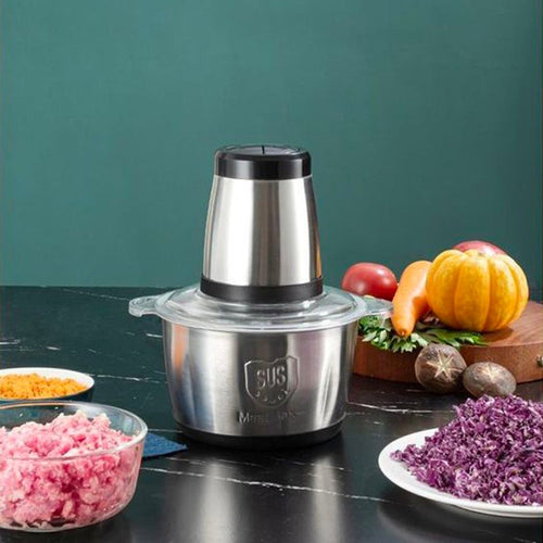 500W Electric Food Chopper – 2 Speeds, Stainless Steel