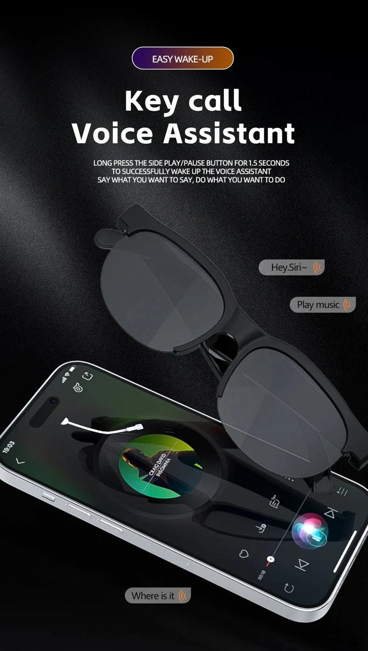 GS8 Bluetooth Audio Sunglasses – Music & Calls