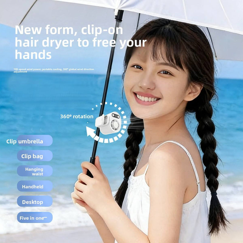 Handheld Waist Mounted Fan with Digital Display