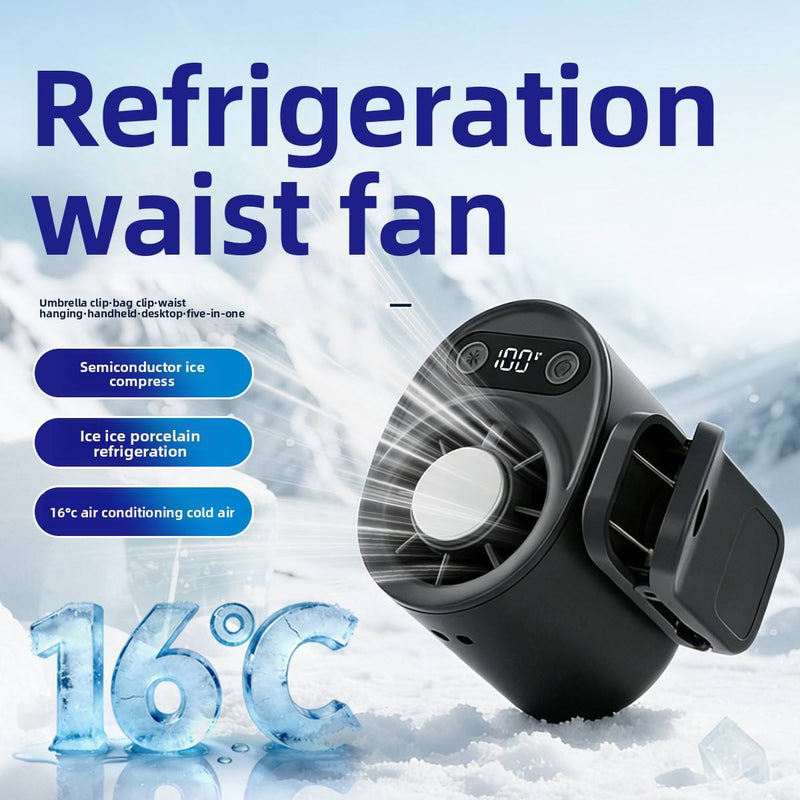 Handheld Waist Mounted Fan with Digital Display