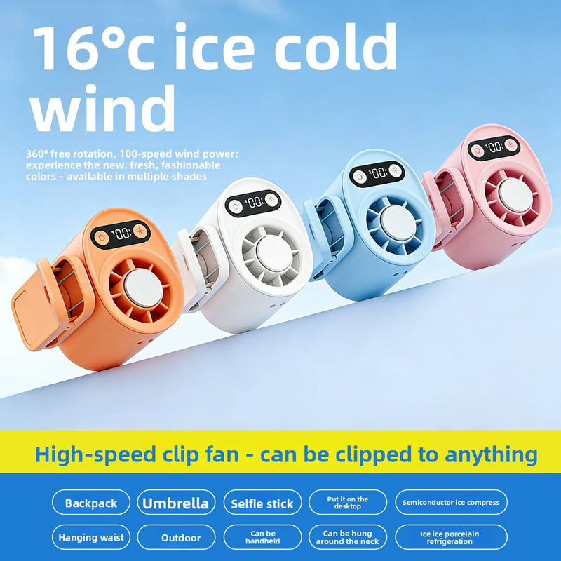 Handheld Waist Mounted Fan with Digital Display