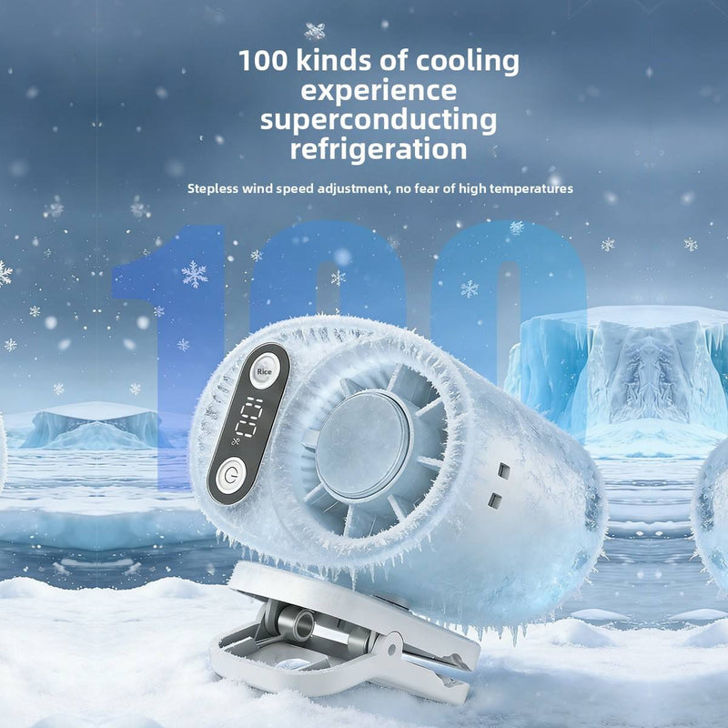 Handheld Waist Mounted Fan with Digital Display
