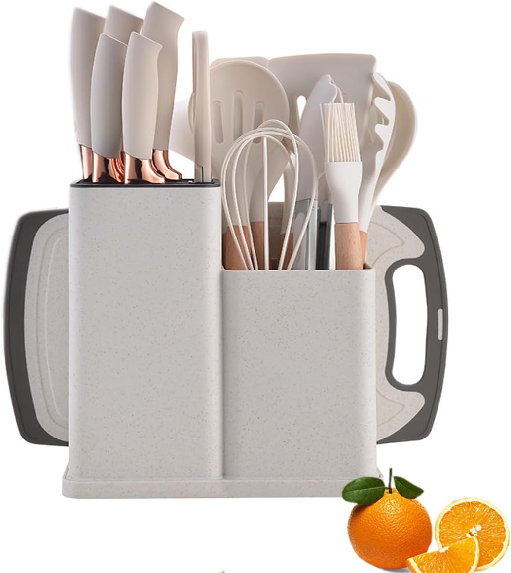 19-Piece Kitchen Utensil & Knife Set with Stand