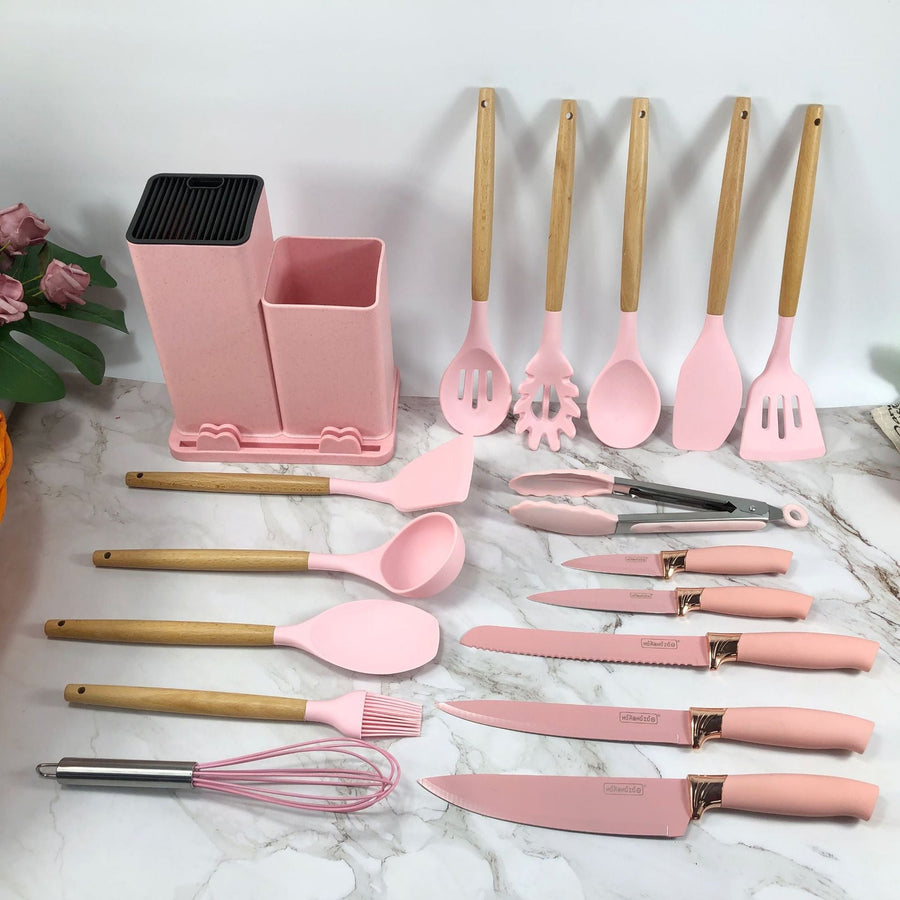 19-Piece Kitchen Utensil & Knife Set with Stand