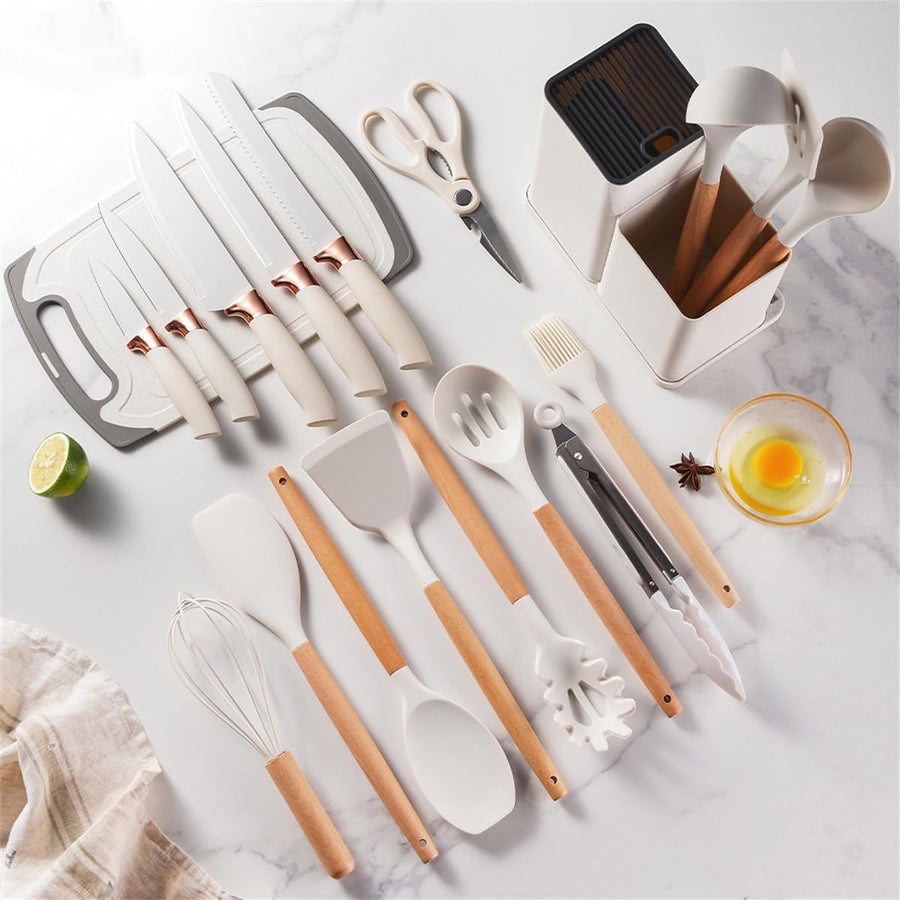 19-Piece Kitchen Utensil & Knife Set with Stand