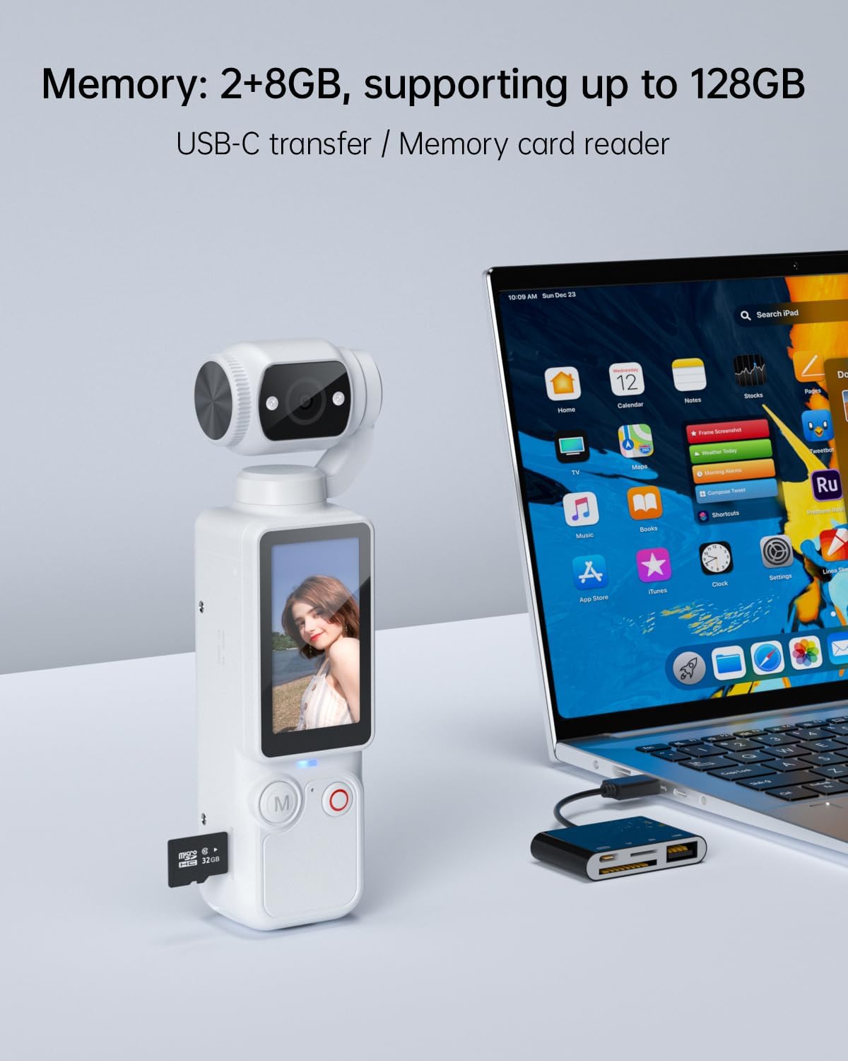 4K Handheld Gimbal Vlog Camera with 2" Screen