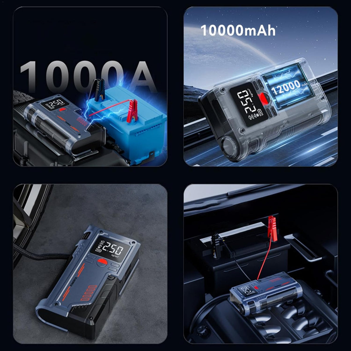 Car Jump Starter with Digital Display & LED Torch