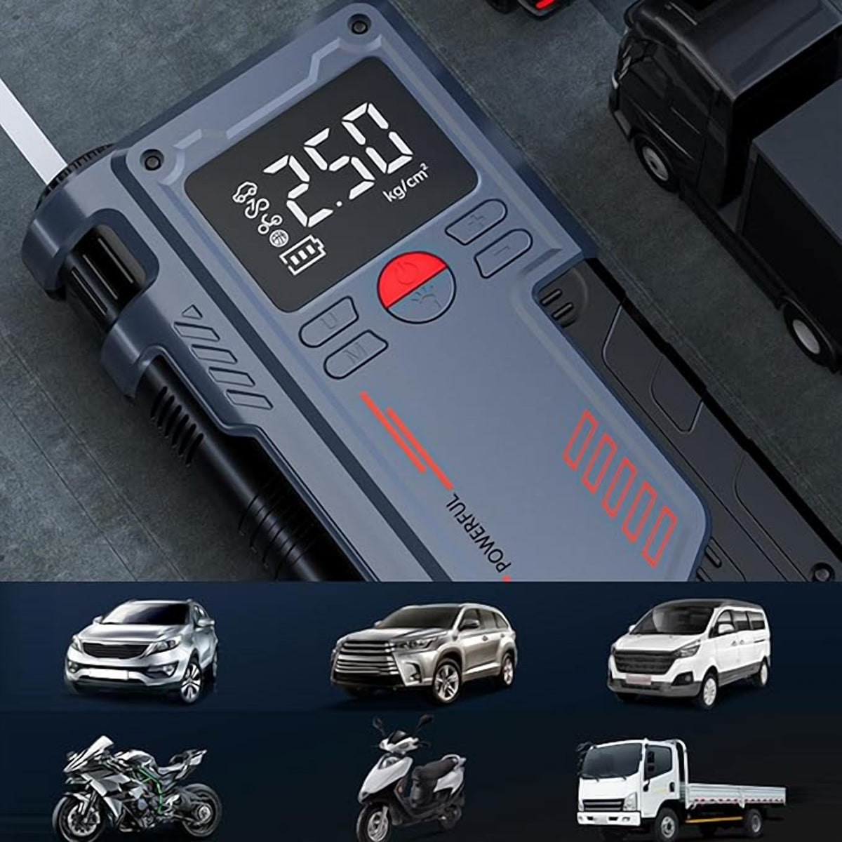 Car Jump Starter with Digital Display & LED Torch