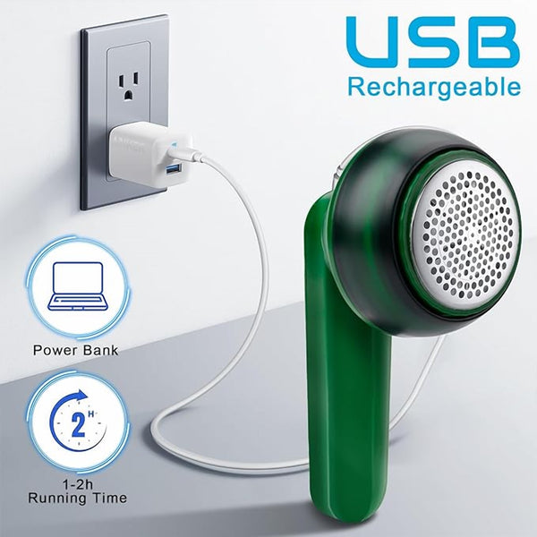 Rechargeable Lint Remover – 6-Blade Fabric Shaver