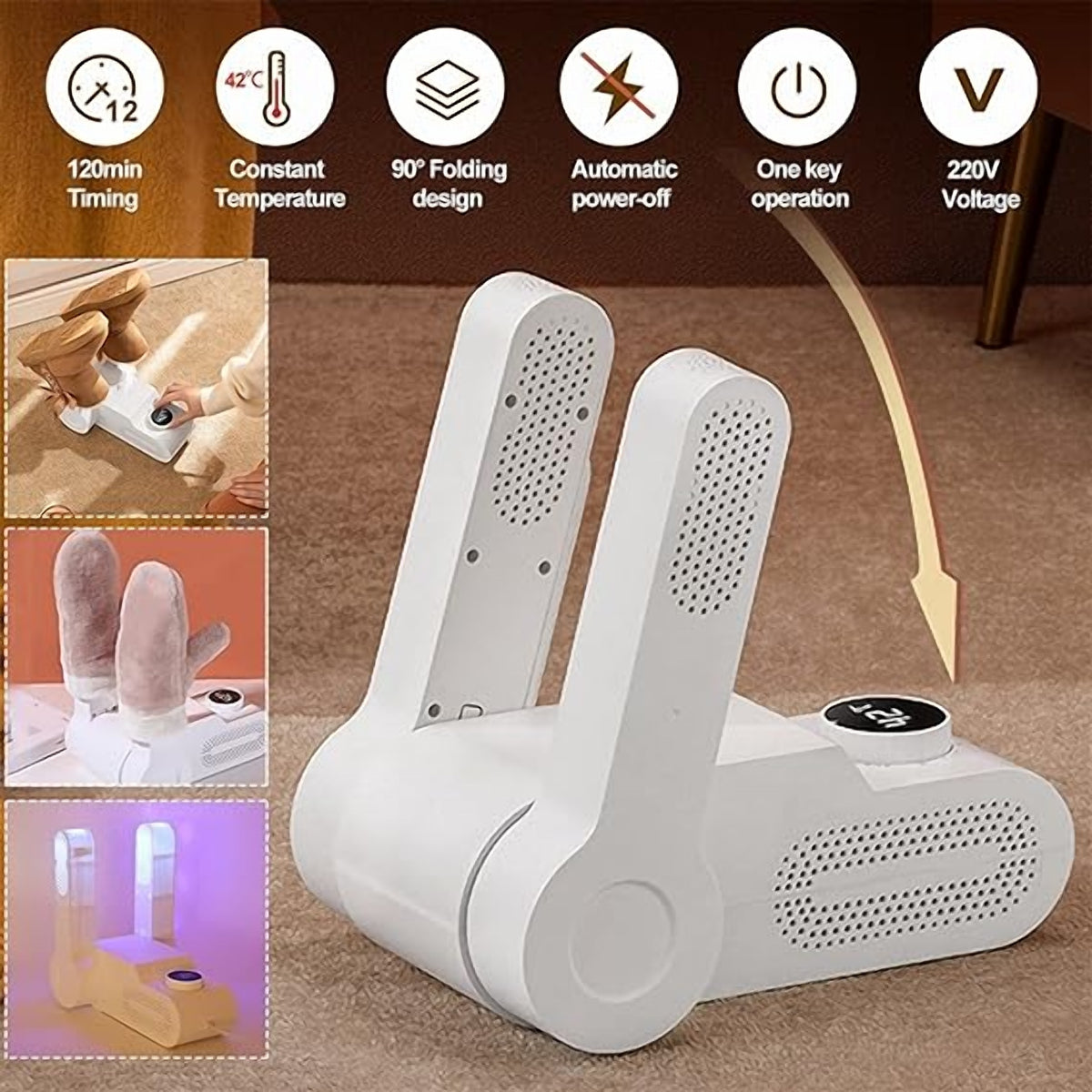 Foldable Electric Shoe Dryer with Timer