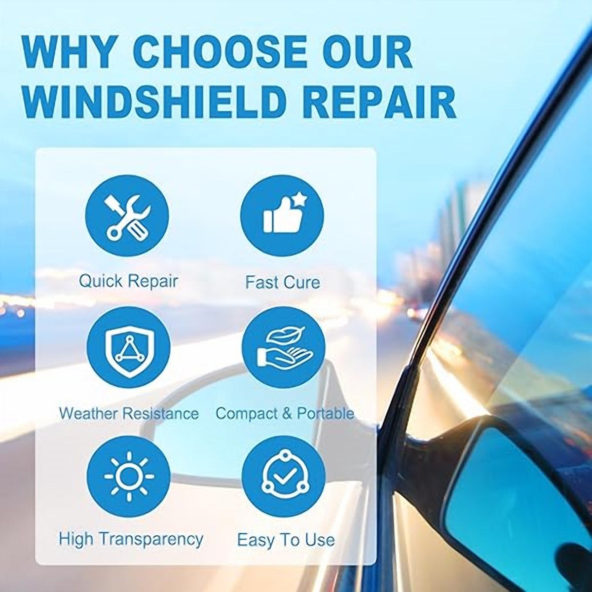 Windshield Crack & Chip Repair Kit